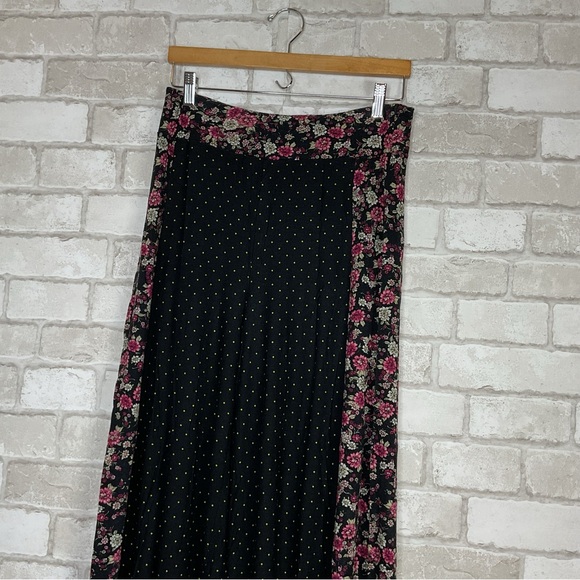 Anthropologie Farm Black Floral Wide Leg Pants Size M - Picture 4 of 15